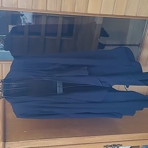 COLDWATER CREEK Open front draped tunic length cardigan wrap navy, XL 18